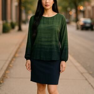 Michael Stars Green Tie Dye Ombre Top